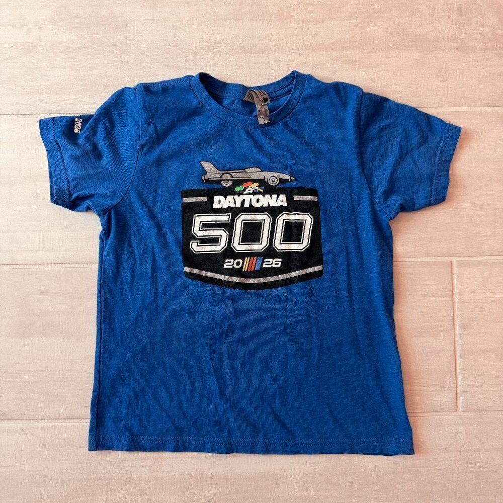 Boys' T-Shirt Short Sleeve Blue Daytona 500 Nascar Top Medium (8) Feb 15 2026